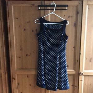 Blue polka dot CHAPS jersey dress
